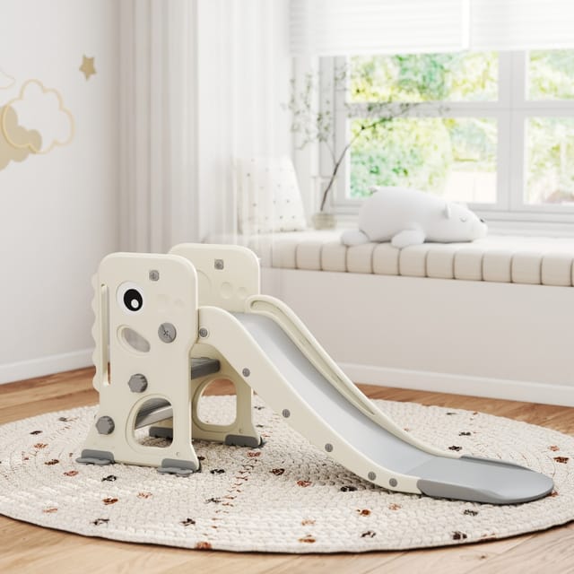 3-in-1-kinderrutsche Mit Klettergerüst Und Basketballkorb, Klappbar, 146 X 52 X 65 Cm