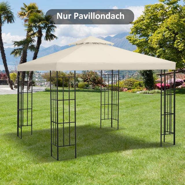 Redom Ersatzdach Für Metallpavillon 3 X 3 M, Polyester, Cremeweiß