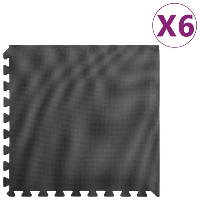 Vidaxl Bodenmatten 6 Stk. 2,16 M² Eva-schaumstoff Schwarz