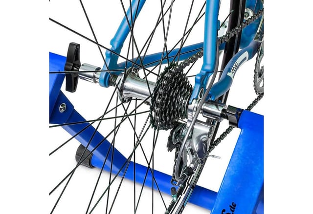 Rollentrainer Inklusive 6 Gänge-schaltung, Für 26-28 Zoll, Bis 120 Kg Belastbar, Indoor Fahrradfahren, Blau - Relaxdays
