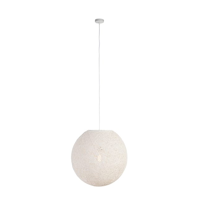 Pendelleuchte Im Landhausstil Weiße Kugel 60cm - Corda