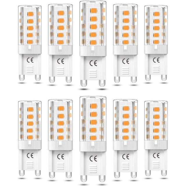 Fliti G9 5w Led-lampen – 10 Stück, Warmweiß 3000k, Entspricht 50w Halogenlampe, Nicht Dimmbar, 110–220v, Schutzklasse F