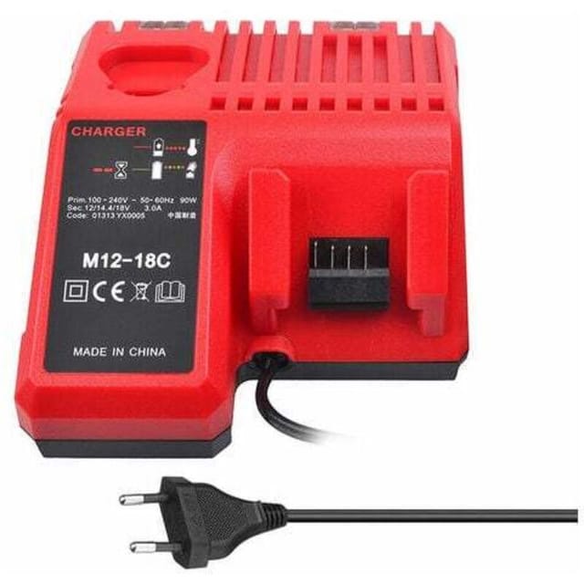 Fliti Lithium-ionen-akkuladegerät Für Milwaukee M12/m14/m18 Werkzeuge – Modell C1418c, Kompatibel Mit 12 V / 14,4 V / 18 V