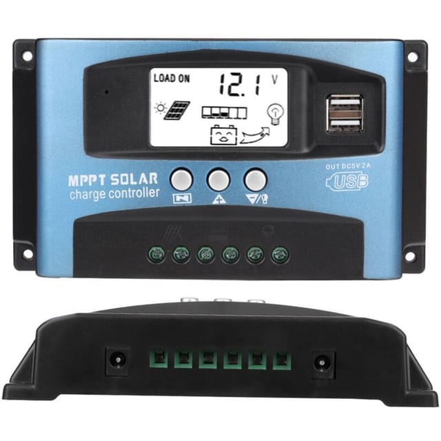 Fliti Mppt 50a Solar-laderegler Mit Dual-lcd-display Und Usb-anschluss, 12v/24v Kompatibel, Für Solarmodule