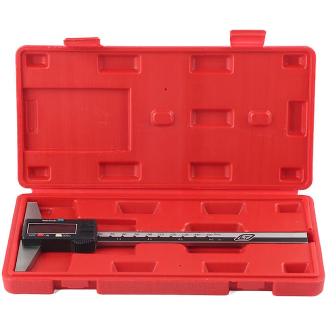 Fliti Digitaler Edelstahl-messschieber 0–150 Mm, Genauigkeit 0,01 Mm, Mm/zoll-anzeige, Hochpräziser Tiefenmesser