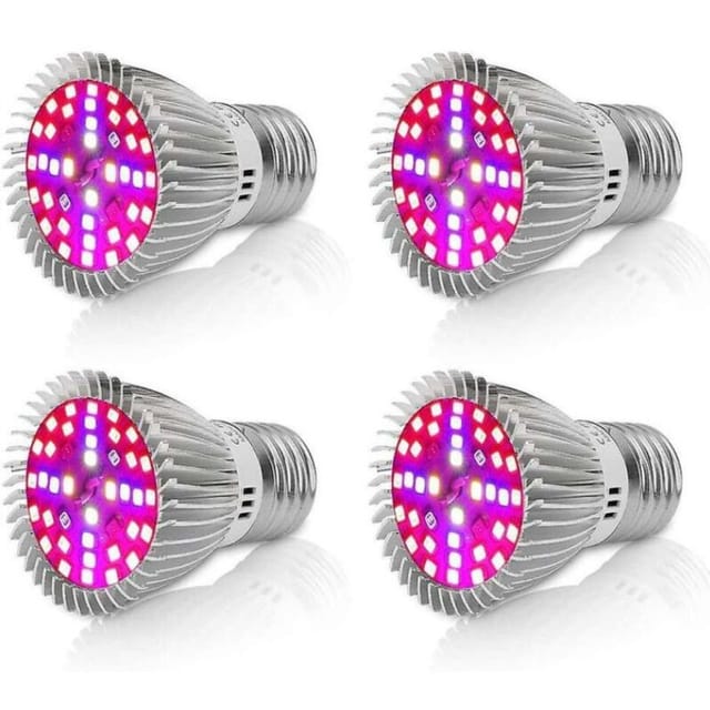 Fliti Led-pflanzenlampe 10w E27 – 4er-pack, Vollspektrum Für Innenräume Und Gewächshäuser