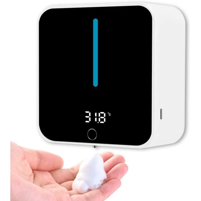 Fliti 400-ml-seifenspender Zur Wandmontage Mit Lcd-display Zur Anzeige Von Temperatur Und Geschwindigkeit, Vereinfachte Ein-knopf-reinigung