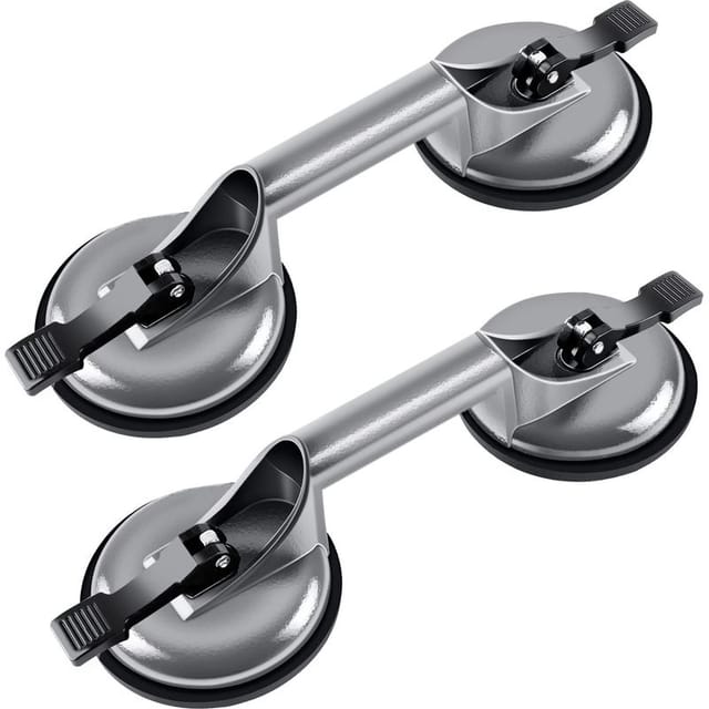 Fliti Doppelsaugn äpfe Aus Aluminium Für Den Transport – 2 Stück, 100 Kg Tragfähigkeit, 120 Mm Durchmesser, Für Glaser Und Glasmonteure