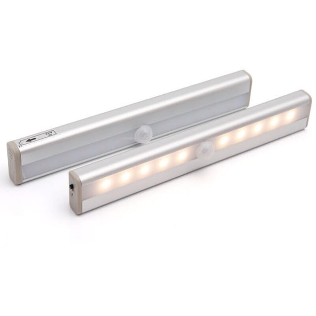 Fliti Kabellose Bewegungsmelderleuchte Für Den Innenbereich, 2er-pack, 10 Usb-wiederaufladbare Leds Mit Integriertem Magneten Für Kleiderschränke, Treppenhäuser Und Flure