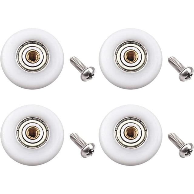Fliti Duschkabinenrollen – Set Mit 4 Rollen Aus Kupfer Und Pom, 23 Mm Durchmesser, M4-befestigung, Passend Für 4–6 Mm Starke Türen