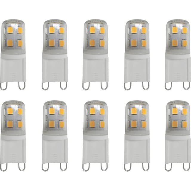 Fliti Led-lampen G9 2w Warmweiß 2700k – 200 Lm, Entspricht 20w Halogen, Flimmerfrei, 220–240v, 10er-packung