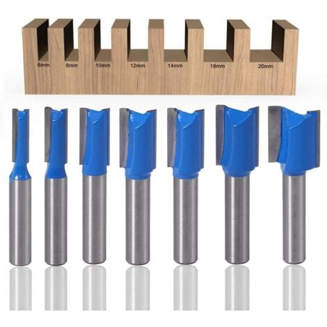 Fliti Yg6 Hartmetall-geradschaber – 7er-set, Durchmesser 6 Bis 20 Mm, 8 Mm Schaft, Für Hart- Und Weichholz, Cnc-kompatibel