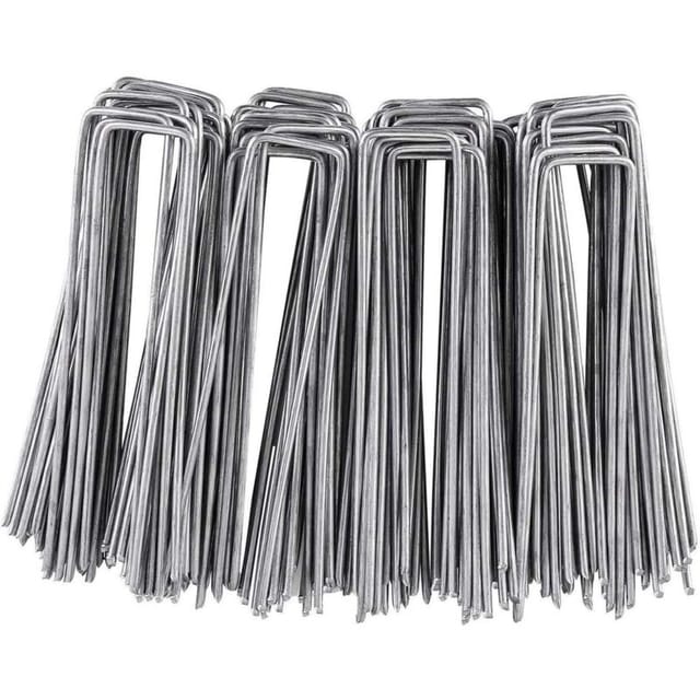 Fliti Verzinkte U-förmige Befestigungsclips – Packung Mit 100 Stück, 3 Mm Stahl, 150 X 25 Mm, Für Geotextilien, Rohre, Zäune Und Netze