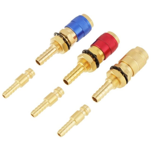 Flitir Schnellkupplung Für Wassergekühlte Wig-brenner – 3-teilig, 8-mm-gewinde, Argongeeignet, Verchromtes Messing