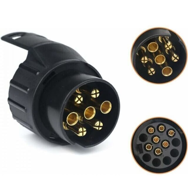 Fliti 7- Auf 13-poliger Anhängerstecker-adapter – Wasserdichter Stecker Für Auto, Traktor, Wohnwagen Und Fahrradträger – Komplettes Kabelset