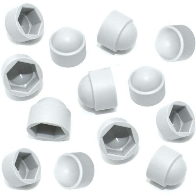 Fliti Weiße Kunststoff-sechskantmutternabdeckungen M10 (17 Mm Schraubenschlüssel) – 20er-packung Für Muttern Und Schrauben