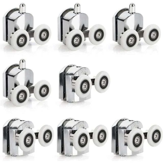 Fliti Ersatzrollen Für Schiebetüren In Der Dusche – Set Mit 8 Doppelrollen Aus Zinklegierung, 23 Mm Durchmesser