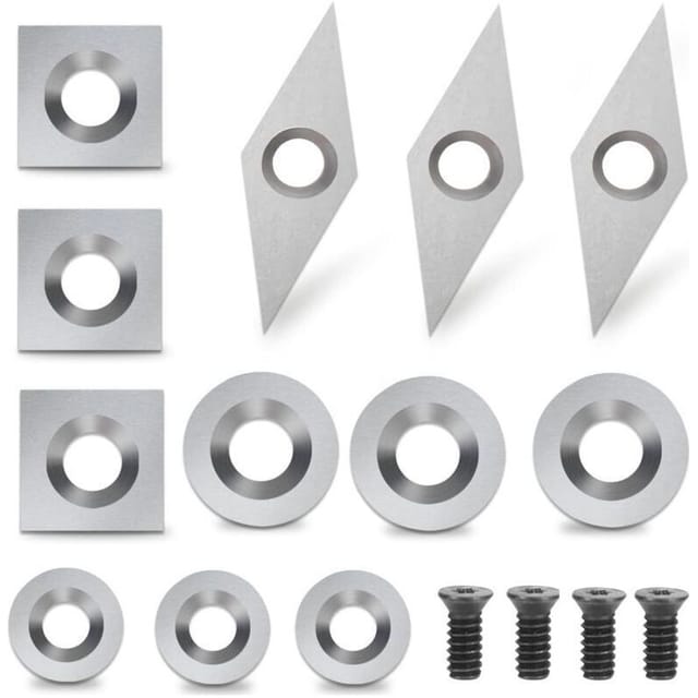 Fliti Hartmetall-wendeschneidplatten Für Holzdrehmaschinen – Set Mit 12 Hochpräzisen, Austauschbaren Wendeschneidplatten, Kompatibel Mit Drechselröhren Und Drechselwerkzeugen