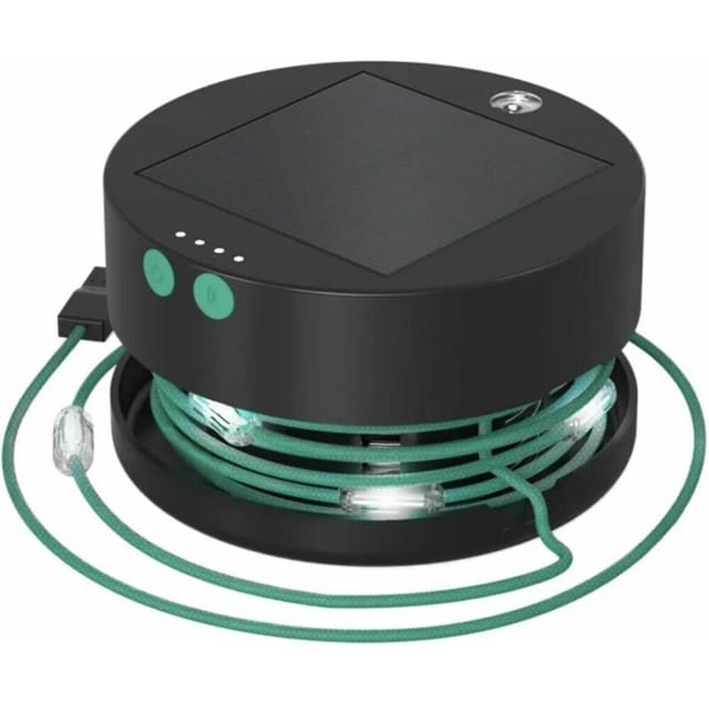 Fliti Wiederaufladbare Solar-außenleuchte, 100 Lm, 20 Warmweiße Leds, 5,5 M Kabel, Wasserdicht, Ideal Für Camping