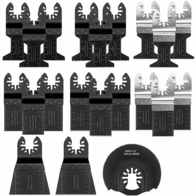 Fliti 21-teiliges Oszillationssägeblatt-set – Universelles Multifunktions-set Mit Schnellwechselsystem, Schwarz