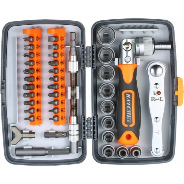 Fliti 38-teiliges Kfz-ratschenschlüssel-set – Komplettes Set Aus Gehärteten Stahlsteckschlüsseln Und Schraubendrehern Für Mechaniker