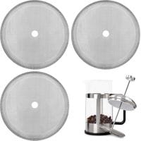 Fliti Wiederverwendbare Edelstahl-siebe Für French Press – 3er-set, Geeignet Für 1000 Ml / 34 Oz / 8 Tassen