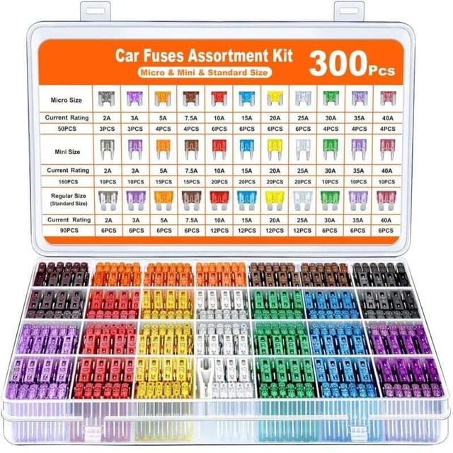 Flitikit 300-teiliges Kfz-sicherungsset (mini, Mittel, Mikro) + Auszieher – 2a Bis 40a Für Autos, Wohnmobile, Lkws Und Motorräder