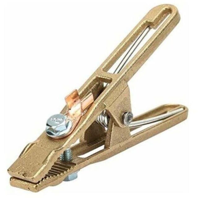 Fliti Messing-erdungsklemme Für Schweißgeräte – 14 × 5,5 Cm – 260 A Belastbarkeit – Für Schweißgeräte, Erdungskabel Und Zuverlässige Erdung