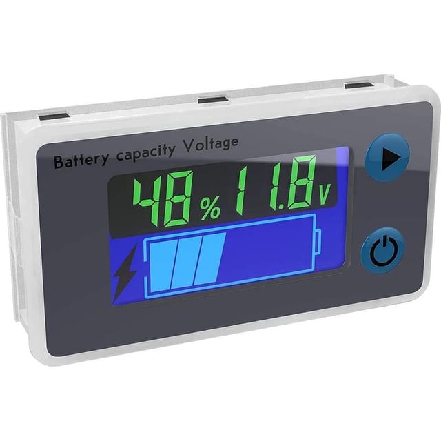 Fliti Multifunktions-lcd-voltmeter 10–100 V Mit Anzeige Von Batteriekapazität Und Temperatur – 12-v-fahrzeugmonitor