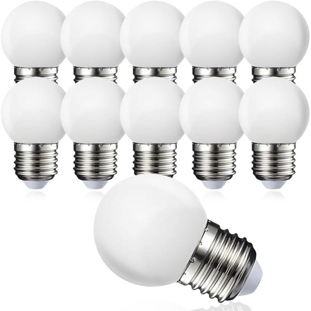 Fliti 10er-pack E27 G45 Led-lampen, Warmweiß 3000 K – 5 W, Mattes Polycarbonatgehäuse, Feste Lichtstärke, Energieklasse G