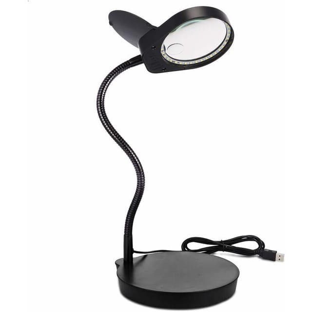 Fliti Lupe Auf Stativ Mit 3-facher Und 10-facher Vergrößerung, 26-led-lampe, 36 Cm Flexibler Schwanenhalsarm, Ideal Zum Lesen, Heimwerken Und Für Hobbys