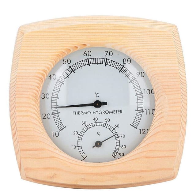Fliti Innenthermometer Und Hygrometer Aus Fichtenholz – Natürliches Design, Klares Und Präzises Display Für Den Innenbereich