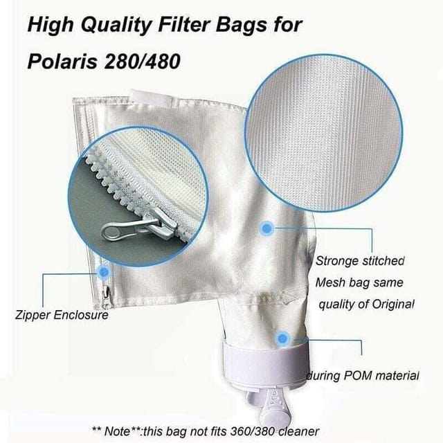 Fliti Ersatz-netzbeutel Aus Nylon Für Polaris Poolroboter – 3er-pack Mit Reißverschluss, Kompatibel Mit Den Modellen 280 Und 480, Teilenummern K13/k16