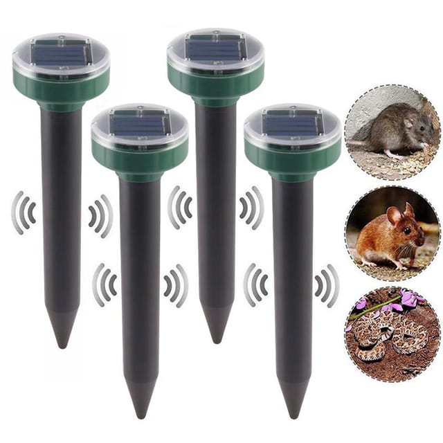 Fliti Ultraschall-solar-maulwurfsvertreiber – 4er-pack Für Garten, Rasen Und Gemüsebeet, Solarbetrieben, Keine Batterien Erforderlich