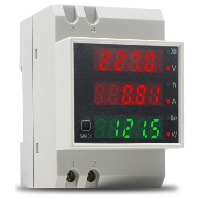 Fliti Einphasen-din-schienen-stromzähler 100 A – Digitalanzeige Ac 80–300 V – Misst Spannung, Stromstärke, Leistung Und Energie (kwh)