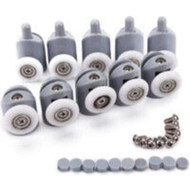 Fliti Verstellbare Duschkabinenrollen – 10er-pack Doppelrollen 25 Mm (5 Oben + 5 Unten), Einfache Montage