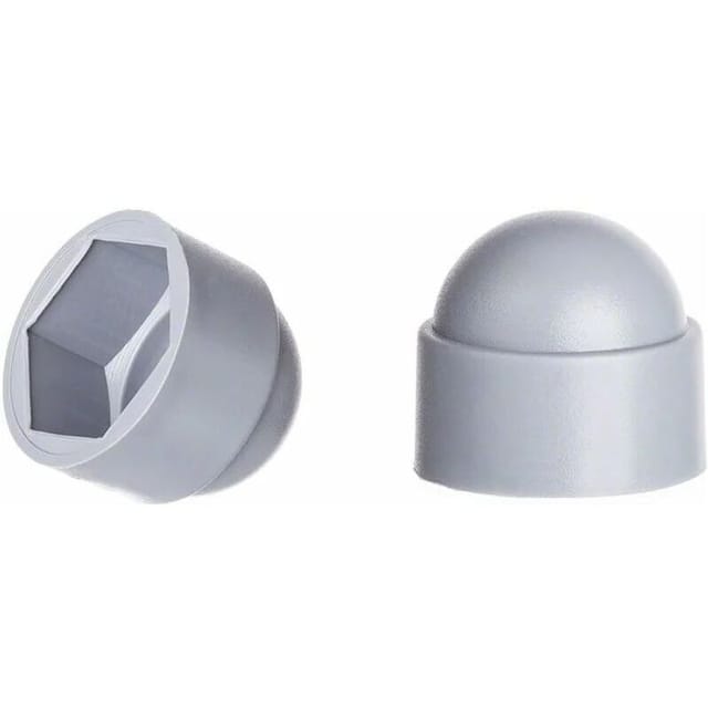 Fliti Graue Kunststoff-mutternabdeckungen M10 Für 17-mm-schraubenschlüssel - 100er-packung