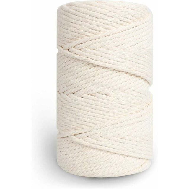 Fliti Makramee-garn Aus 100 % Naturbaumwolle – 5 Mm × 100 M, Beige, Ideal Für Diy-projekte, Wanddekoration Und Handgefertigte Geschenke