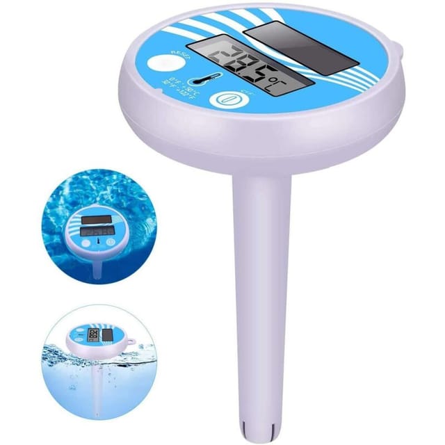 Fliti Digitales Solar-schwimmthermometer Für Pool Und Spa – Lcd-bildschirm, Wasserdicht, Batterielos – Qazqa