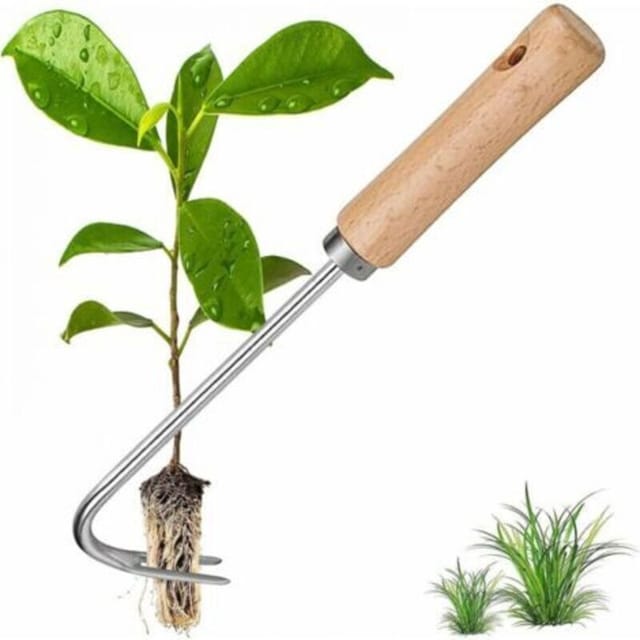 Fliti Handunkrautstecher Aus Edelstahl Mit Holzgriff  – Effektives Gartenwerkzeug Zur Mühelosen Unkrautentfernung