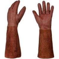 Flitigants Dornenfeste Gartenhandschuhe Aus Leder – Ellenbogenlang, Einheitsgröße, Robuste Ausführung Für Intensive Beanspruchung