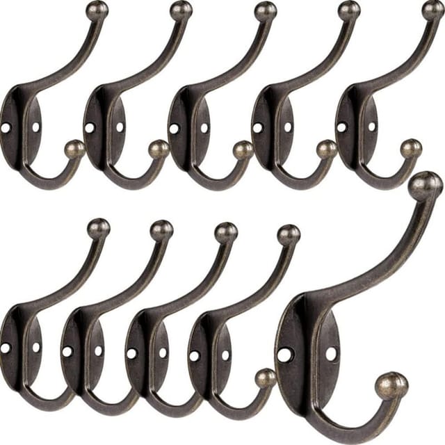 Fliti Vintage Metall-wandhaken – 10er-set, 15 Kg Tragkraft, Einfache Schraubmontage – Für Badezimmer, Küche, Flur
