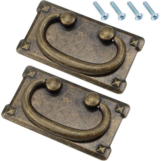 Fliti Vintage Schubladengriffe Aus Antiker Bronze – 2er-set, Klassisches Rechteckiges Design, Inklusive Schrauben, Für Schränke Und Möbel