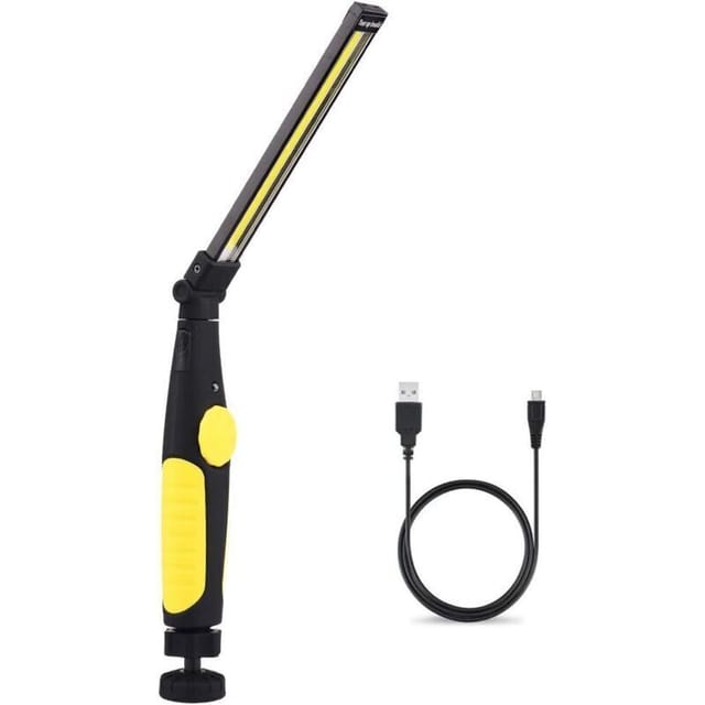 Fliti Wiederaufladbare Led-arbeitsleuchte Mit Magnet Und Usb-anschluss, 360° Drehbar, Faltbar – Gelb