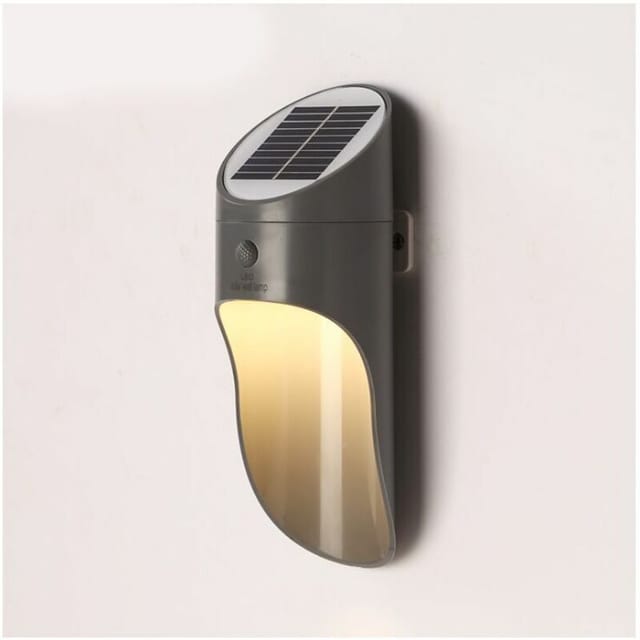 Fliti Wasserdichte Led-solar-wandleuchte Mit Bewegungsmelder – Warmgraues Gehäuse, Weißes Licht, Ideal Für Balkon Und Garten