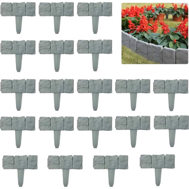 Fliti Flexible Graue Kunststoff-rasenkanten – 20 Stück À 5 M, Ideal Zum Einfassen Von Blumenbeeten, Gärten, Terrassen Und Für Die Landschaftsgestaltung