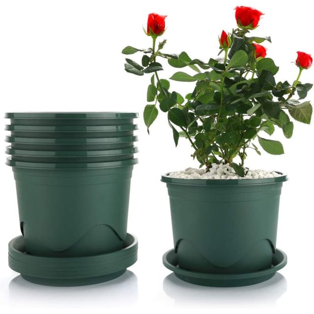 Fliti Kunststofftopf Für Zimmerpflanzen – Set Mit 6 Dekorativen 21-cm-töpfen Mit Untersetzer, Ideal Für Bonsai Und Sukkulenten