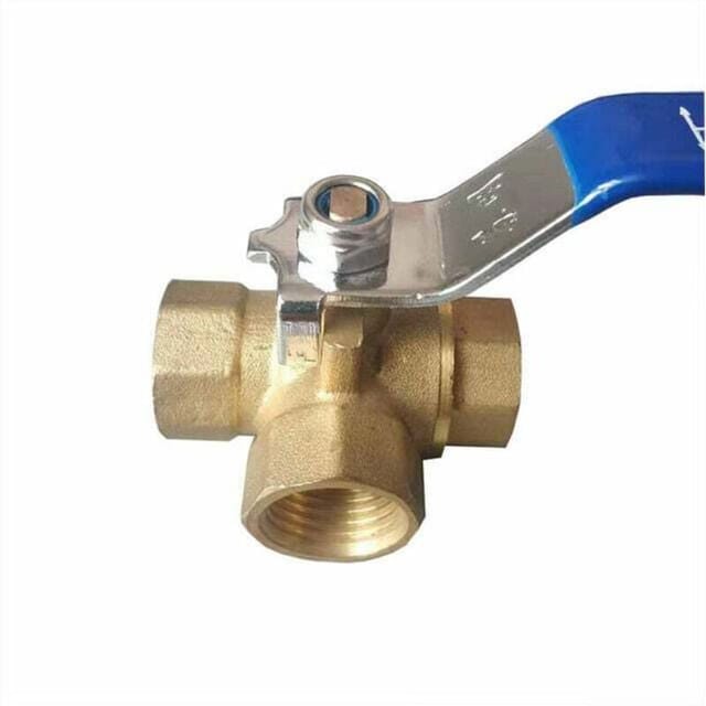 Fliti 1/2 Zoll Messing-dreiwegeventil – Kugelhahn Mit Adapteranschluss, Robust Und Auslaufsicher