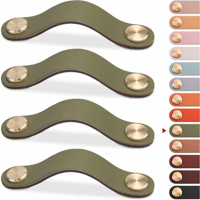 Fliti Vintage-möbelgriffe Aus Leder – 4er-set – 128 Mm – Inkl. Schrauben Für Holzstärken Von 13 Bis 18 Mm
