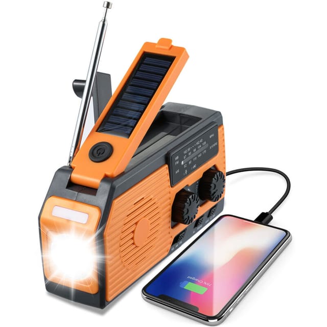 Fliti Multifunktions-solarradio, Wasserdicht, 5000 Mah, Mit 20 Lm Led-licht, Sos-alarm Und Am/fm/noaa-empfang Für Camping